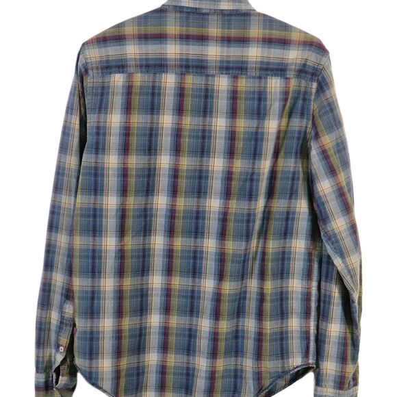 Levi's Red Tab Men's Small Blue & Green Plaid Button Down Long Sleeve Shirt - Picture 8 of 9